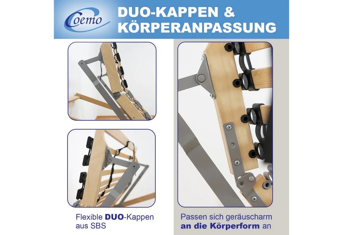 Coemo Elektrischer Lattenrost ERGO KF MOTOR 70x200 cm - Bild 5