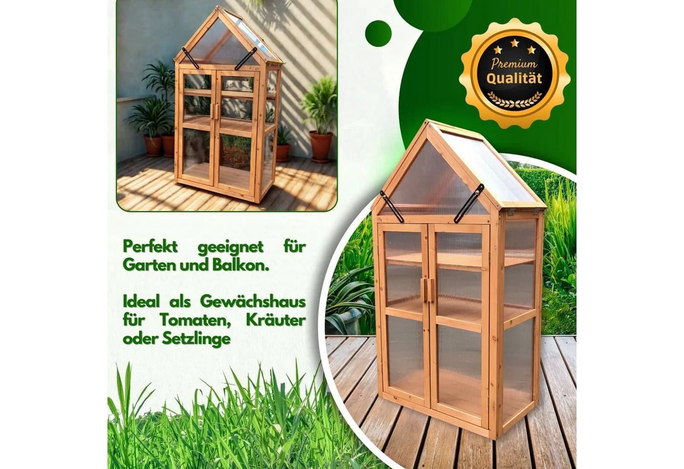 Coemo Hochbeet Braun Tomatenhaus Holz - Bild 5