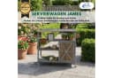Coemo Servierwagen JAMES mit Rollen, Holz & Edelstahl, Grau/Braun Bild 1