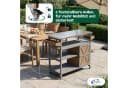 Coemo Servierwagen JAMES mit Rollen, Holz & Edelstahl, Grau/Braun Bild 5