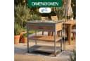 Coemo Servierwagen James Holz Edelstahl mit Rollen Bild 3