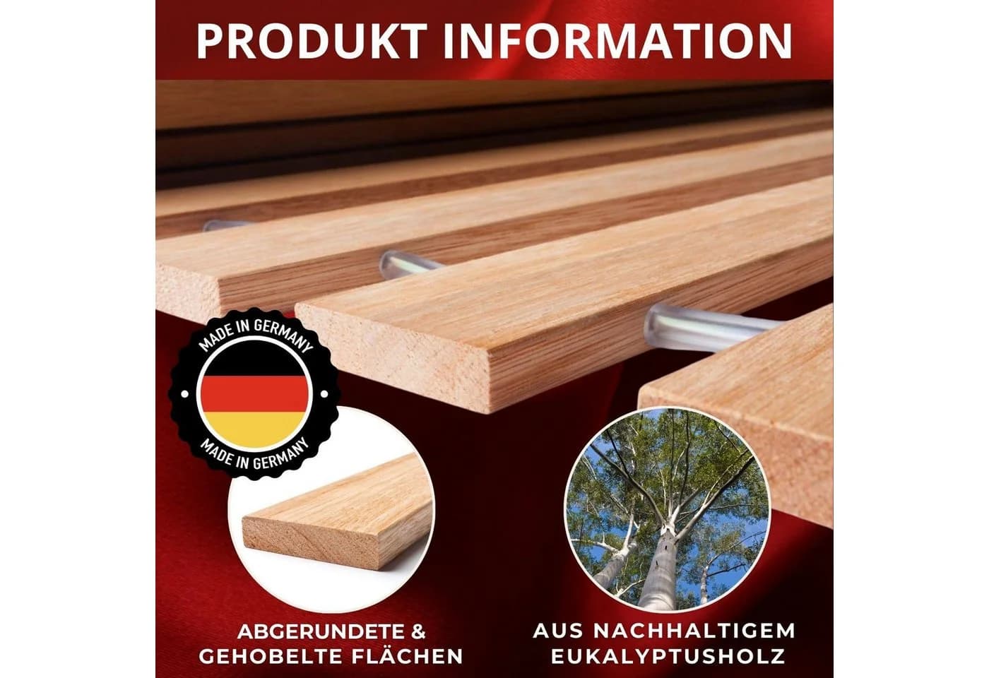 Coemo Rollrost DELUXE Kopfteil nicht verstellbar, Fußteil nicht verstellbar, 70 x 190 cm