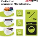 homesti Wäschekorb 50L Ergonomisch Weiß/Aquamarin Soft-Touch Bild 4