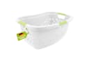 homesti Wäschekorb 50L Ergonomisch Nierenform Soft-Touch-Griffe Weiß/Grün Bild 2