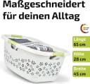 homesti Wäschekorb 50L Ergonomisch Nierenform Soft-Touch-Griffe Weiß/Grün Bild 3