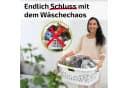 homesti Wäschekorb 50L Ergonomisch Nierenform Soft-Touch-Griffe Weiß/Grün Bild 5