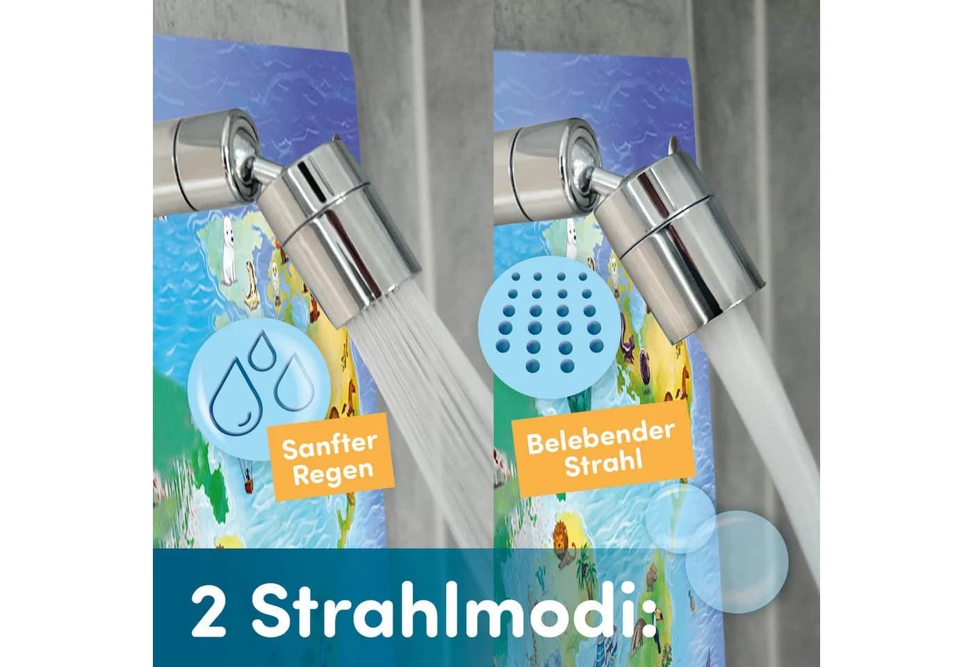 fredis Duscharmatur Kinder-Dusche Weltkarte Motiv - Bild 5