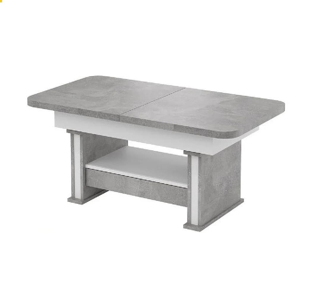 designimpex Couchtisch DA-555 grau höhenverstellbar ausziehbar - Bild 2