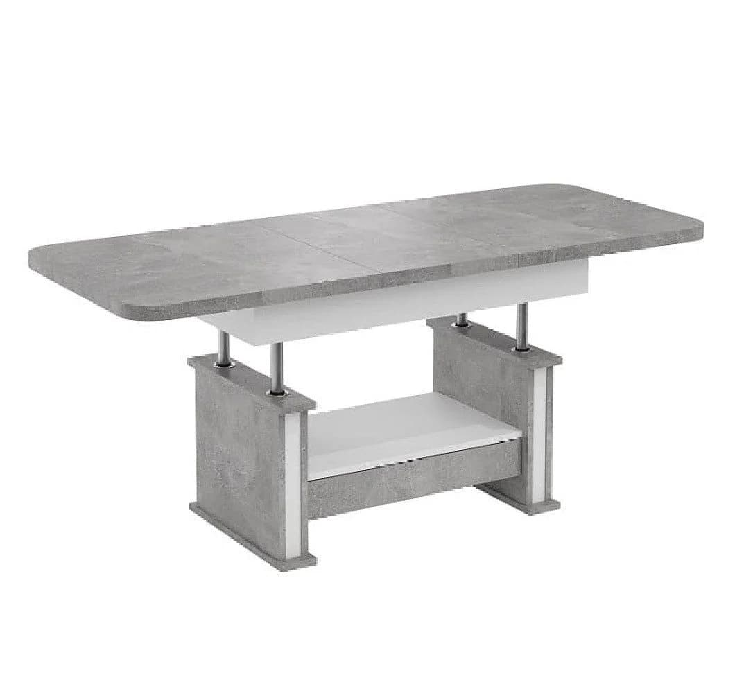 designimpex Couchtisch DA-555 grau höhenverstellbar ausziehbar - Bild 3