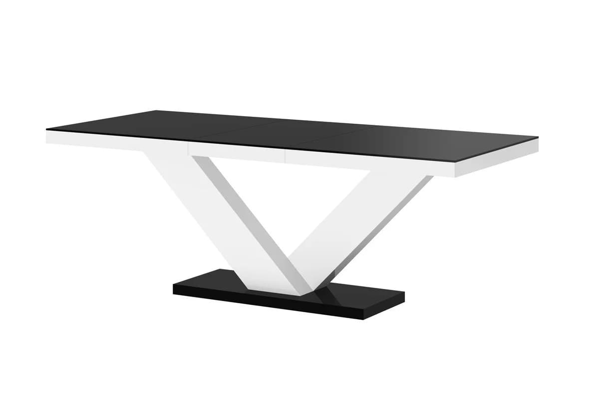 designimpex Esstisch HE-999 Schwarz/Weiß Hochglanz Ausziehbar - Bild 5