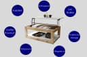 designimpex Couchtisch Lusso aufklappbar Eiche dunkel Schwarz Bild 4