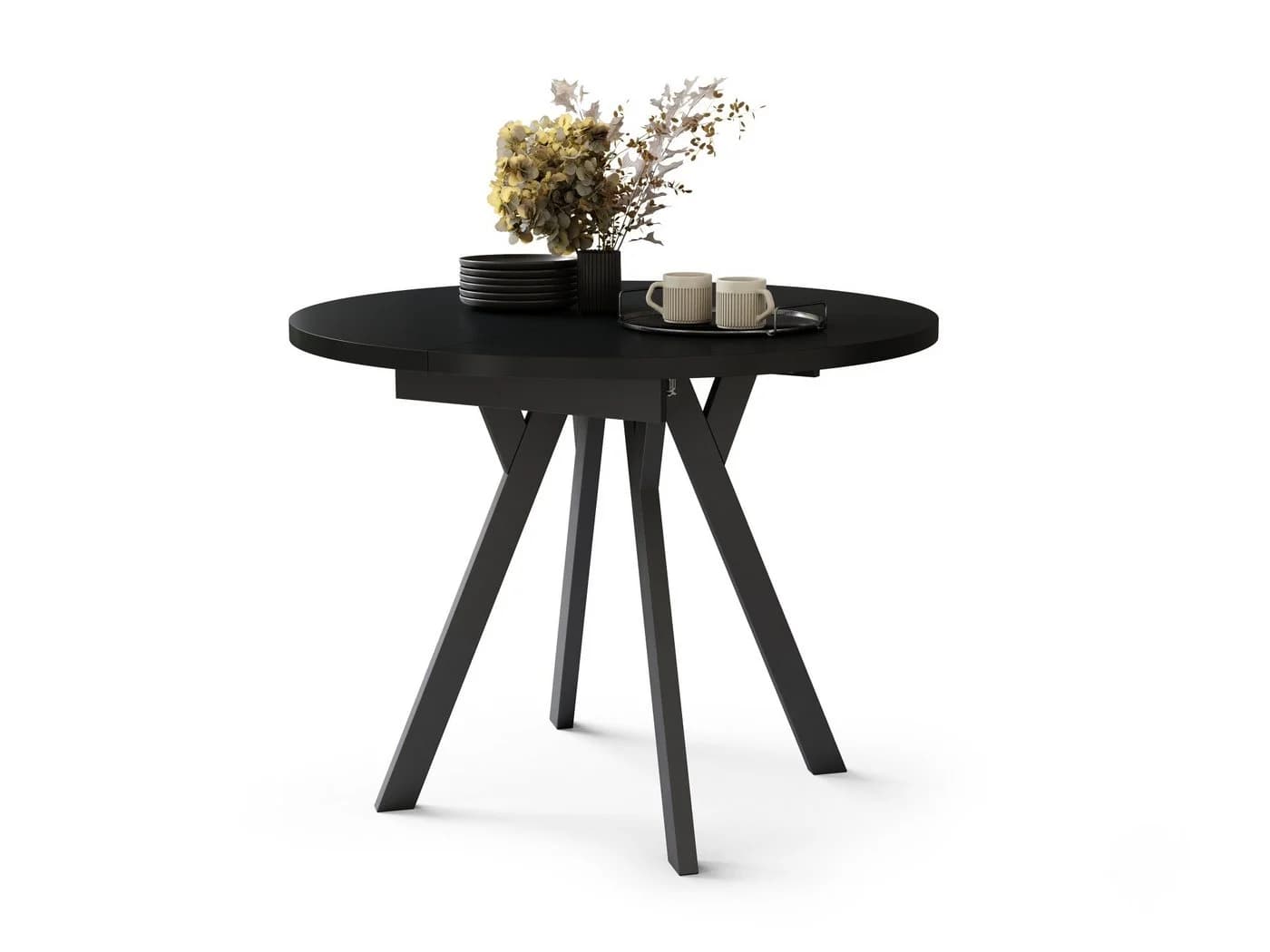 designimpex Esstisch Almo Ausziehbar Schwarz Modern - Bild 2