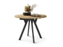 designimpex Esstisch Almo ausziehbar rund Beige/Schwarz Bild 2