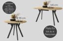 designimpex Esstisch Almo rund ausziehbar Beige Bild 3