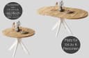 designimpex Esstisch Renzo rund ausziehbar Beige Bild 3