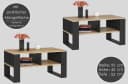 designimpex Couchtisch AR-111 mit Ablage Beige/Schwarz Modern Bild 3