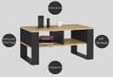 designimpex Couchtisch AR-111 mit Ablage Beige/Schwarz Modern Bild 4