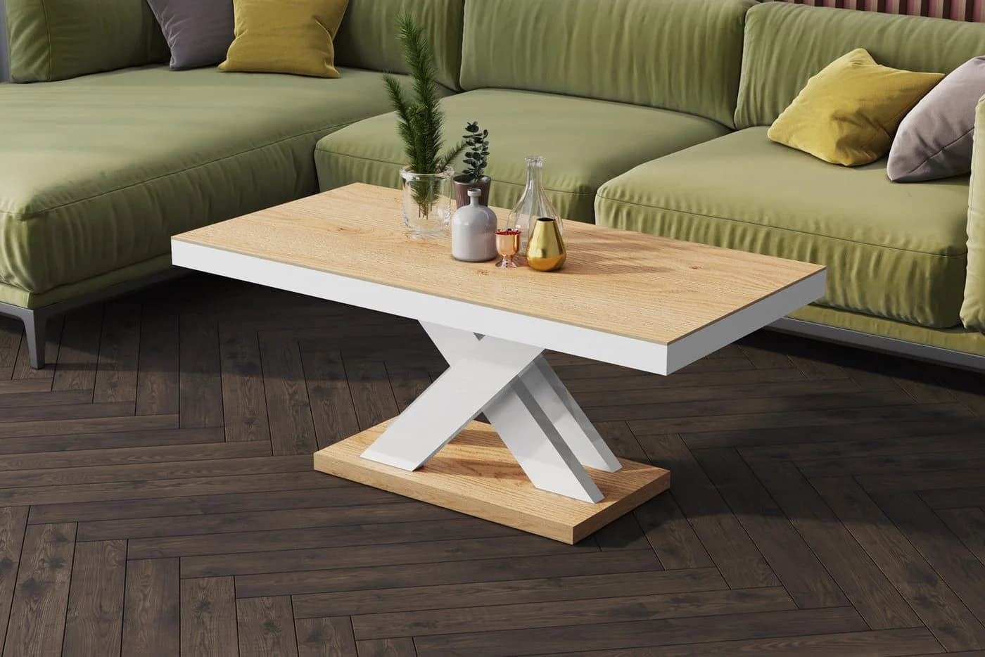 designimpex Couchtisch XLU-888 Weiß Hochglanz
