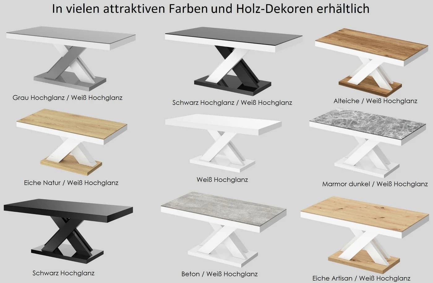 designimpex Couchtisch XLU-888 Weiß Hochglanz - Bild 5