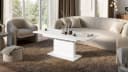 designimpex Couchtisch DC-1 Weiß Matt Stufenlos Höhenverstellbar Ausziehbar Bild 1