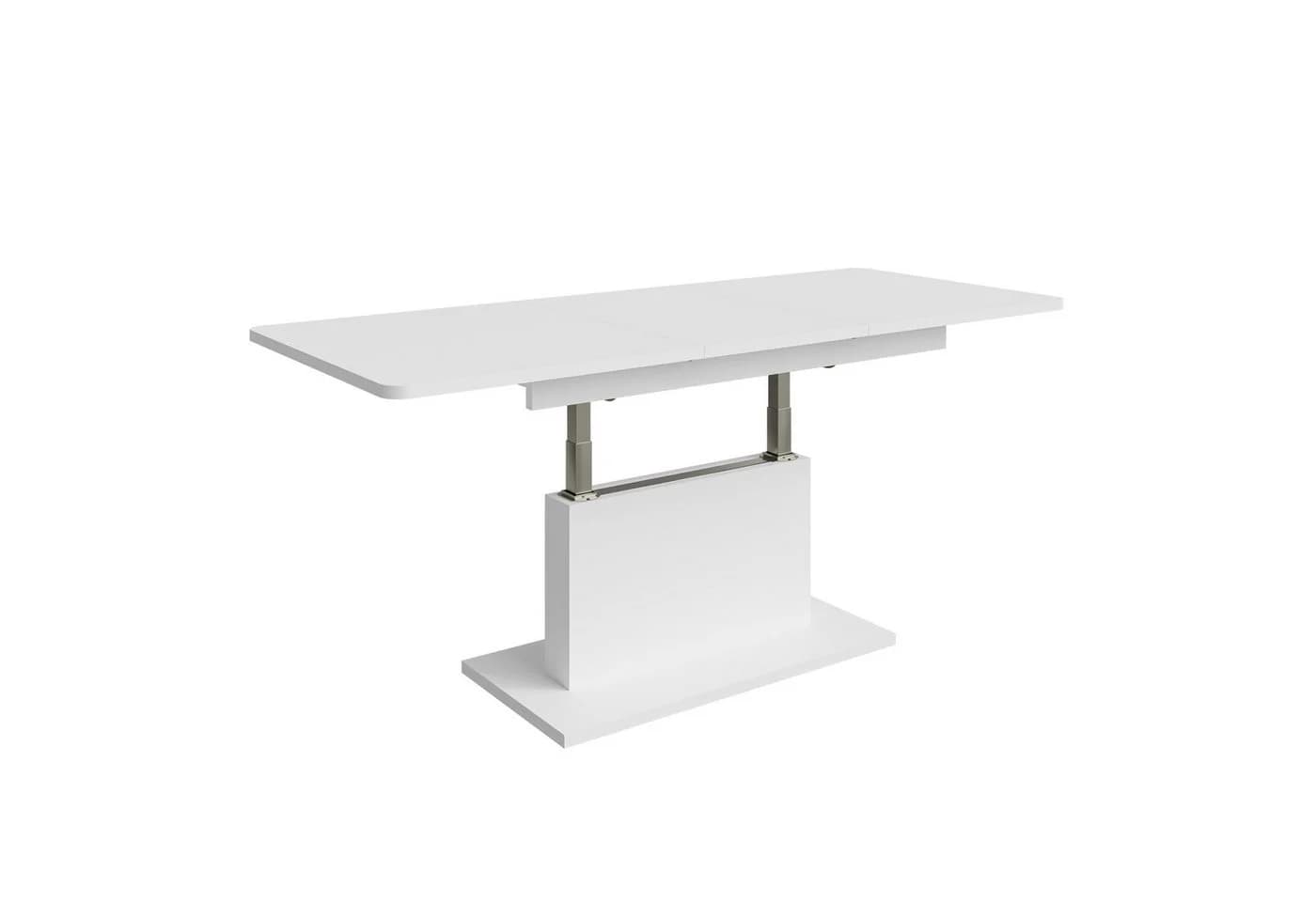 designimpex Couchtisch DC-1 Weiß Matt Stufenlos Höhenverstellbar Ausziehbar - Bild 2