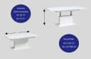 designimpex Couchtisch DC-1 Weiß Matt Stufenlos Höhenverstellbar Ausziehbar Bild 3
