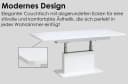designimpex Couchtisch DC-1 Weiß Matt Stufenlos Höhenverstellbar Ausziehbar Bild 4