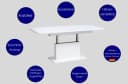 designimpex Couchtisch DC-1 Weiß Matt Stufenlos Höhenverstellbar Ausziehbar Bild 5