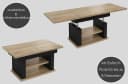 designimpex Couchtisch DA-666 höhenverstellbar ausziehbar 120/200 cm Bild 4