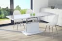 Mazzoni Couchtisch Aston Weiß Hochglanz Stufenlos Höhenverstellbar Ausziehbar 120 bis 200 Bild 1
