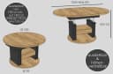 designimpex Couchtisch DA-999 rund ausziehbar höhenverstellbar beige Bild 3
