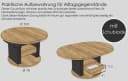 designimpex Couchtisch DA-999 rund ausziehbar höhenverstellbar beige Bild 5