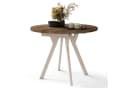 designimpex Ausziehbarer Runder Esstisch Almo Beige/Braun Bild 2