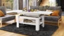 designimpex Couchtisch Design Rio weiß höhenverstellbar ausziehbar Bild 1
