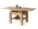 designimpex Cleo Couchtisch höhenverstellbar aufklappbar Eiche Artisan Bild 2