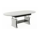 designimpex Couchtisch DA-130 oval ausziehbar höhenverstellbar Weiß/Schwarz Bild 2