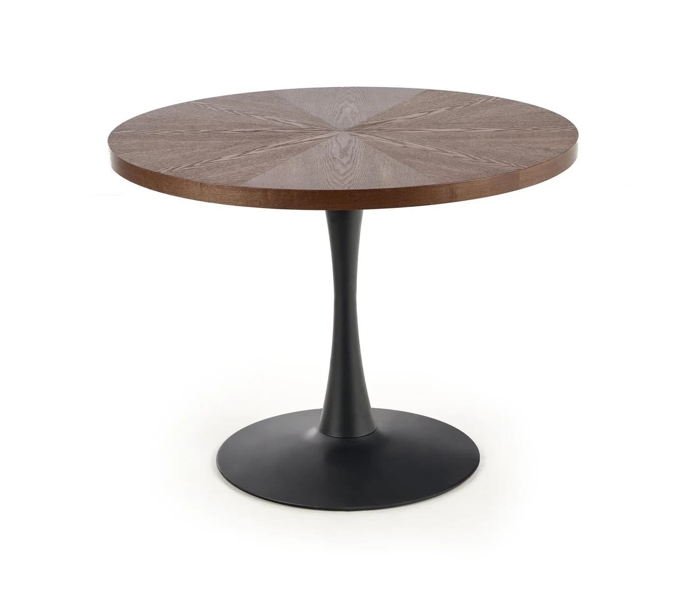 designimpex Esstisch rund Walnuss Wenge Schwarz Echtholzfurnier - Bild 2
