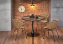 designimpex Esstisch rund Walnuss Wenge Schwarz Echtholzfurnier Bild 3