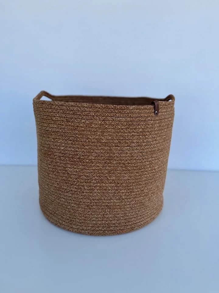 Seyila Home Aufbewahrungskorb Wäschekorb Baumwolle Jute Handmade - Bild 2