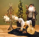 Seyila Home Dekofigur Glas Apfel Leuchte mit LED, Crackle-Effekt, Goldener Stiel Bild 1
