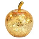 Seyila Home Dekofigur Glas Apfel Leuchte mit LED, Crackle-Effekt, Goldener Stiel Bild 2