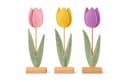 Seyila Home Dekofigur Tulpen aus Filz mit Holzfuß 3er Set Bunt Bild 2