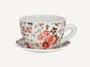 Seyila Home Pflanztasse Keramik mit Unterteller Rosa Bild 2