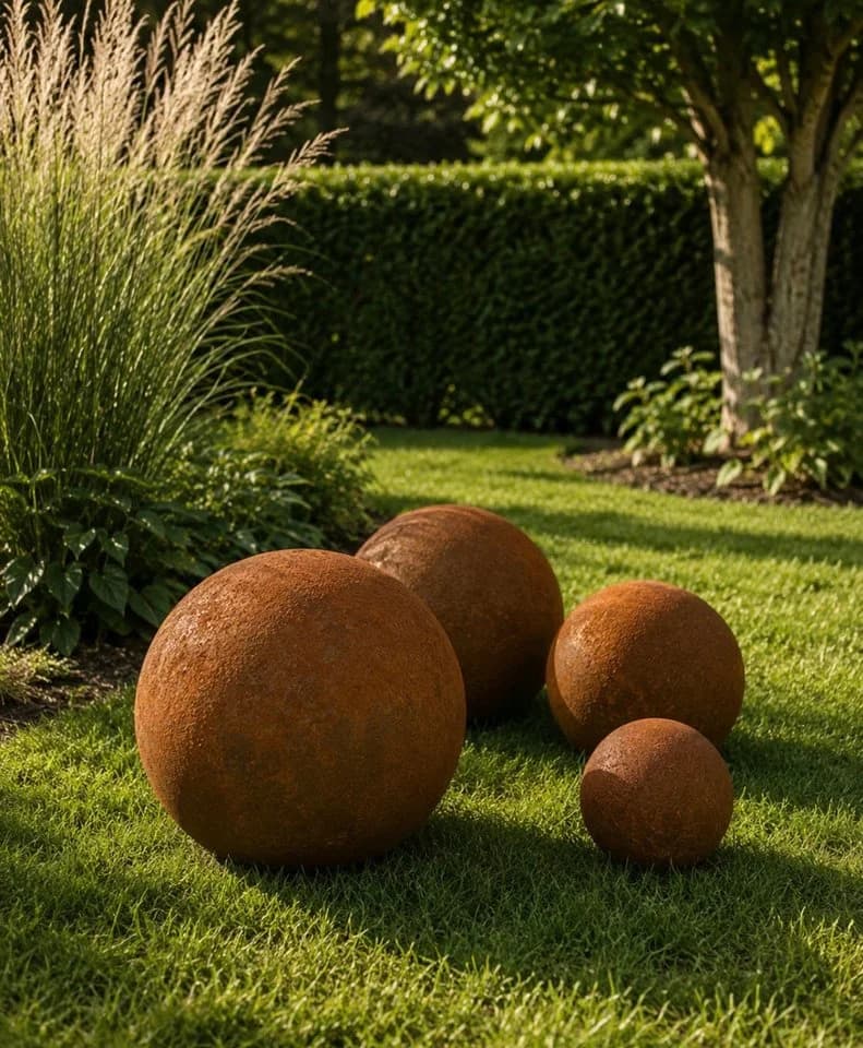 Seyila Home Dekokugel Metall Edelrost Garten Deko - Bild 3