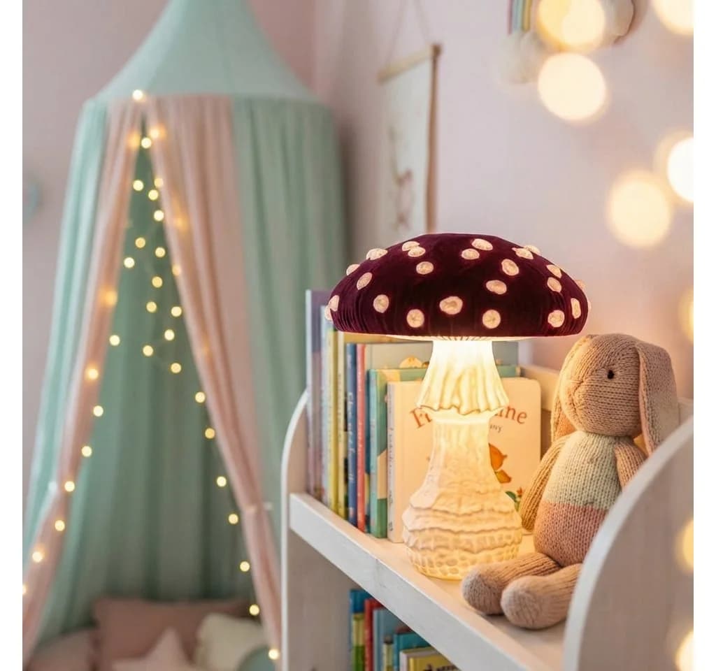 Roomberry LED Tischleuchte Fliegenpilzlampe Dimmbar USB Rot-Weiß - Bild 5
