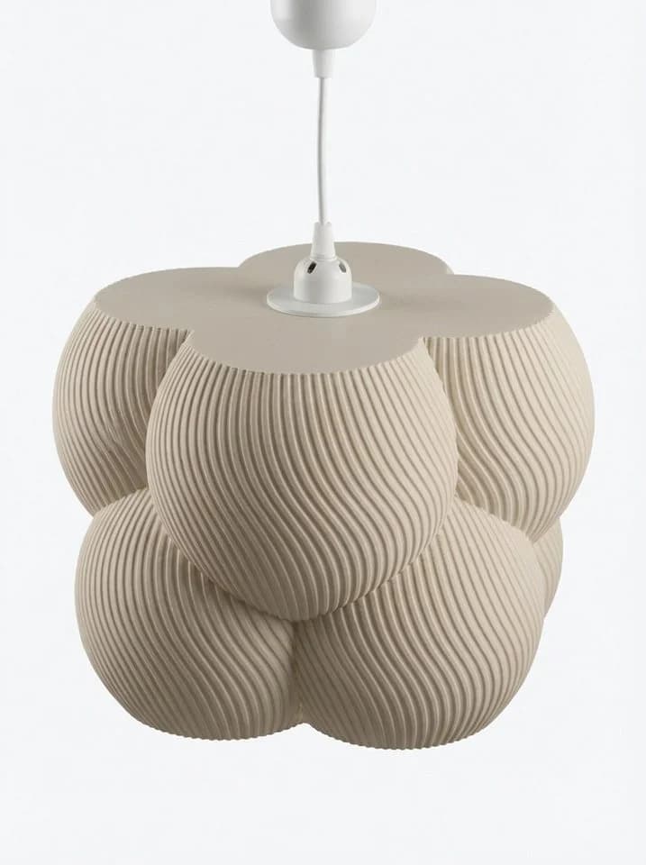 Roomberry Lampenschirm Bubble Hängelampe E27 3D-Druck Beige - Bild 2