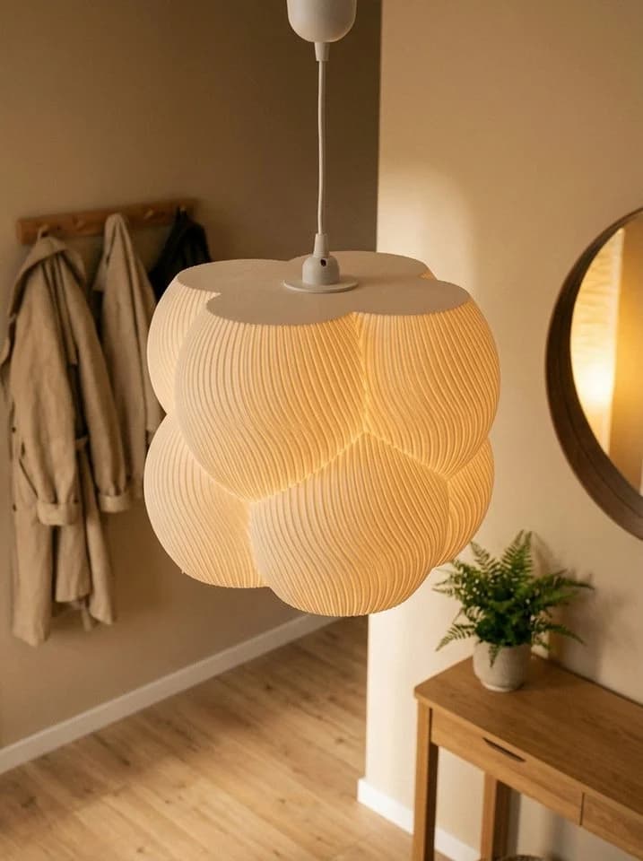 Roomberry Lampenschirm Bubble Hängelampe E27 3D-Druck Beige - Bild 3