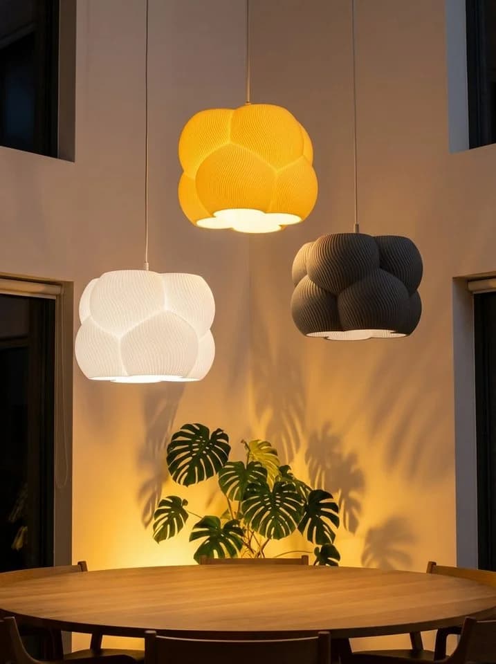 Roomberry Lampenschirm Bubble Hängelampe E27 3D-Druck Beige - Bild 4