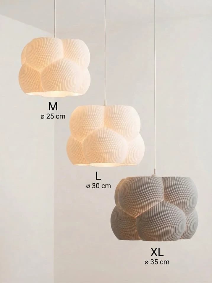 Roomberry Lampenschirm Bubble Hängelampe E27 3D-Druck Beige - Bild 5