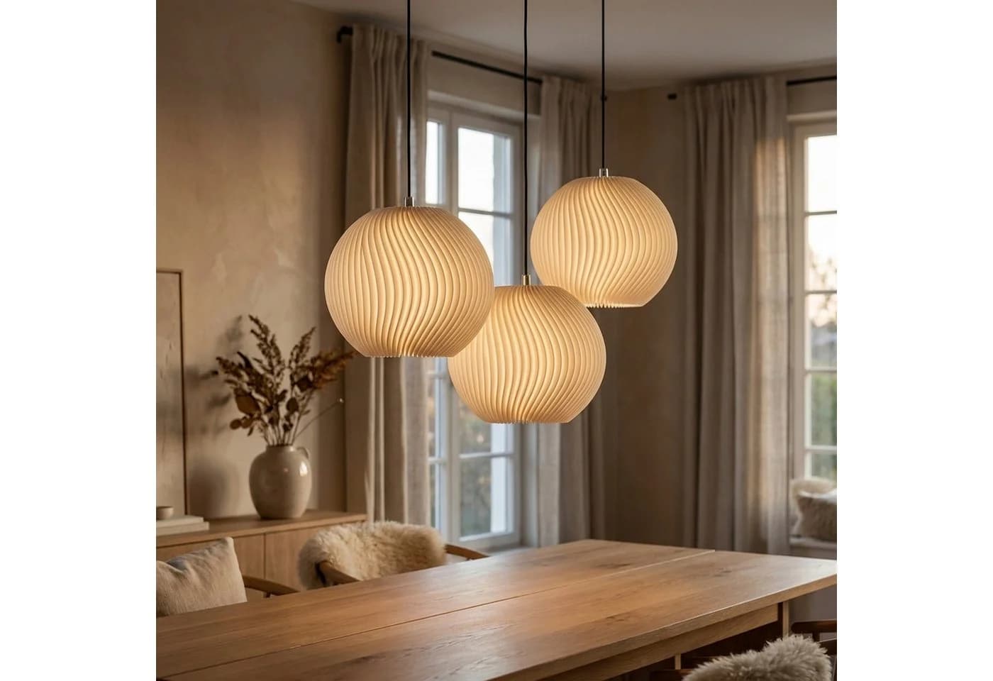 Roomberry Lampenschirm Onda Weiß PLA-Biokunststoff E27